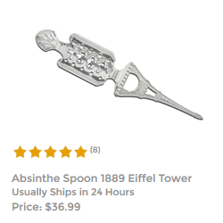 Antique 1889 Silver Absinthe Spoon