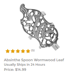 Premium Embossed Wormwood Leaf Spoon For Mixing Absinthe